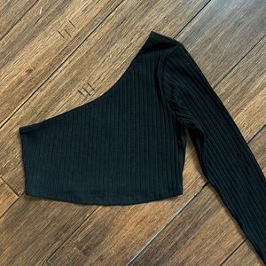 Black one sleeve Lovers and Friends crop top in size Small